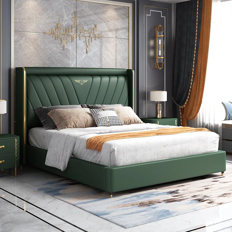 

Leather, American light luxury bed, modern simplicity, atmospheric high box storage bed