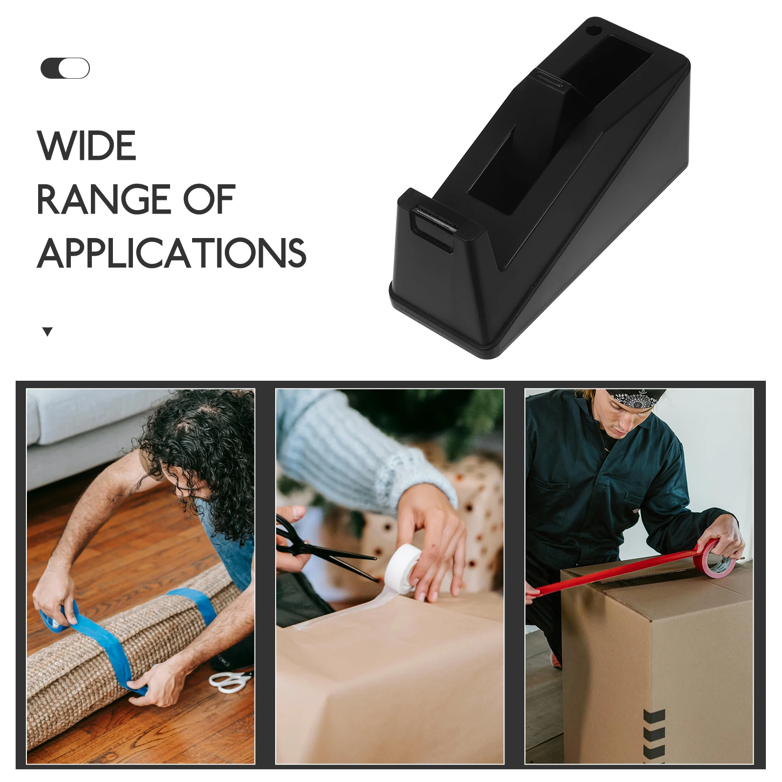 

Kitchen Tape Dispenser Work Desk Masking Holder Adhesive Include Black Plastic Office Dispensers