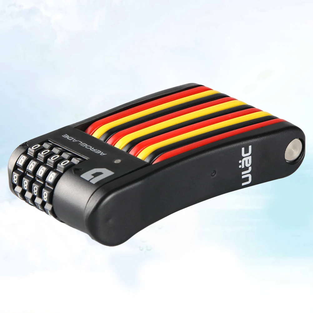 

Folding Bike Lock 4 Combination Password Lock Lightweight Portable Mini Chain for Bicycle Motorcycle Anti Theft Security