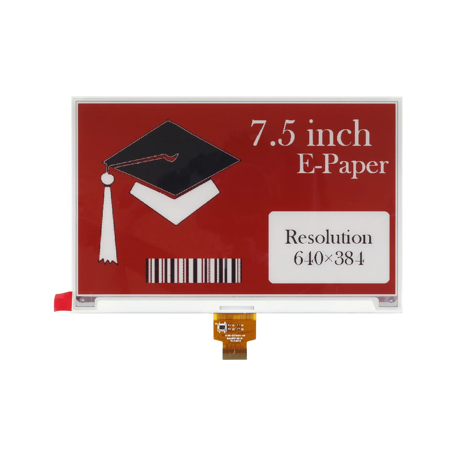 7.5 Inchs E-Paper Electronic Ink Screen HINK-E075A01-A8 Red, White And Black 640×384 Pixels SPI Communication