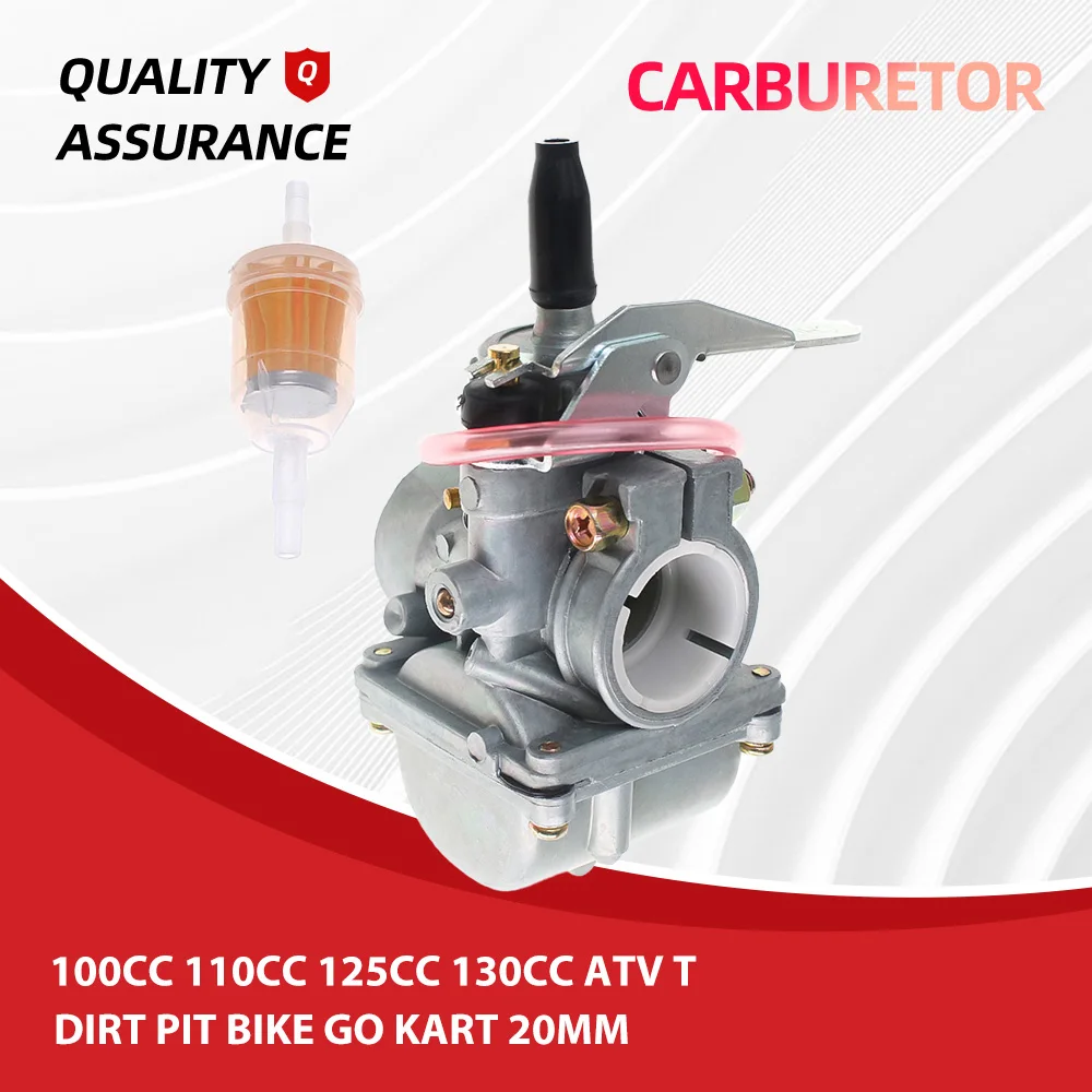 

For 100cc 110cc 125cc 130cc ATV Dirt Pit Bike Go Kart 20mm Carburetor Carb Universal Replaces VM20 Round Slide Lifan TaoTao
