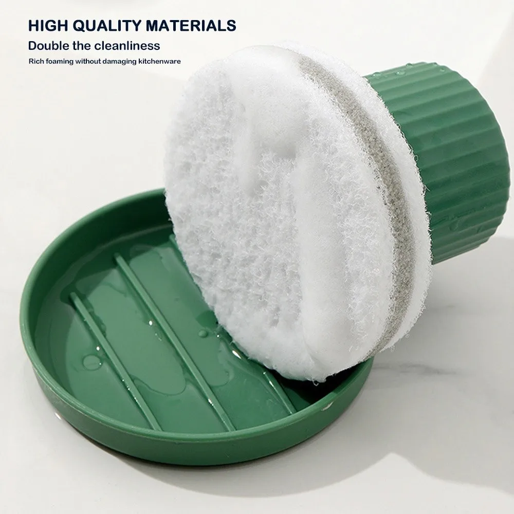 

Sponge Head Tray Sponge Brush Multi-Surface Cleaning Brush Wash Basin Brush Scrubbing Bristles Durable Handle Washing Pot Brush