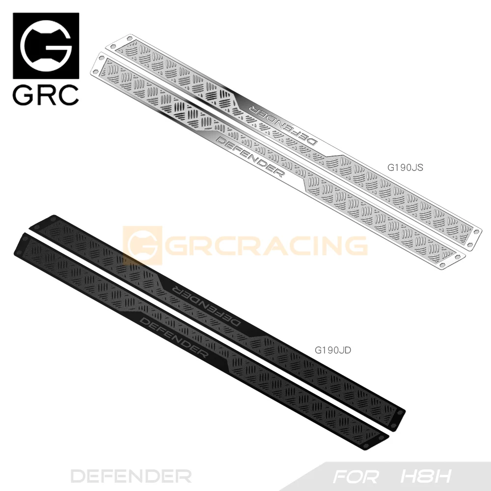 1/8 Stainless Steel Side Pedal Decoration Chequered Plates Metal Protection Sheets for H8h Defender Upgrade Option Grc#g190js/jd