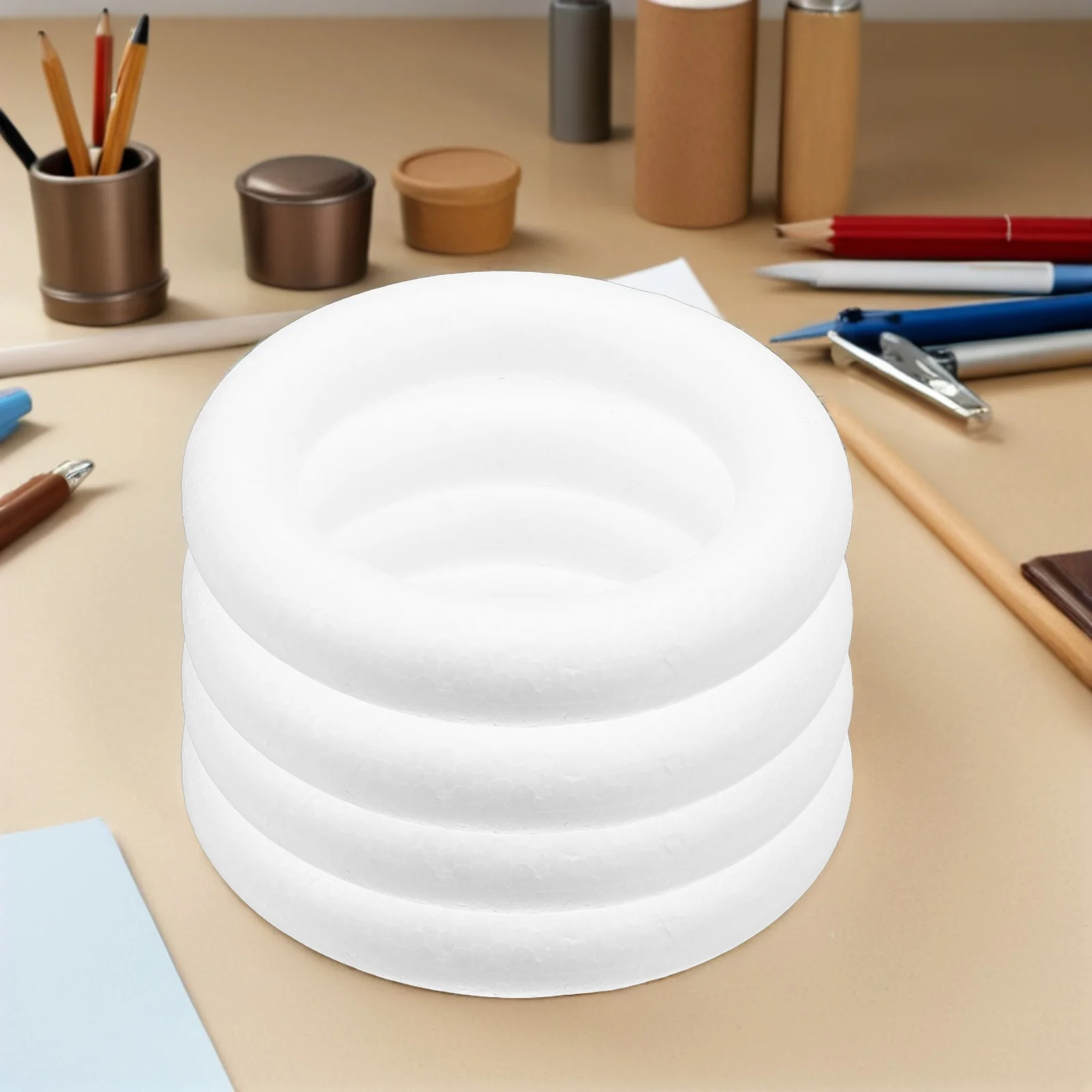 

10Pcs DIY Foam Circles Unfinished Craft Kits for Home Party Decorations Lightweight Portable Art Craft Supplies