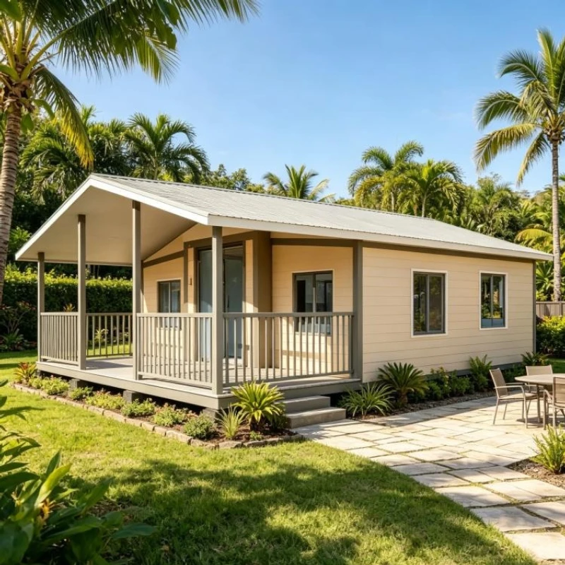 Rustic Container House 20/30/40ft Expandable Folding Cabin 2 Bed 1 Bath Living Room Deck for Holiday Resort Hotel