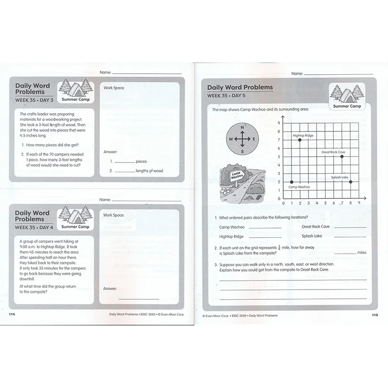 Evan-Moor Daily Word Problems, Grade 5 Workbook,aged 9 10 11 12, English book 9781629388595
