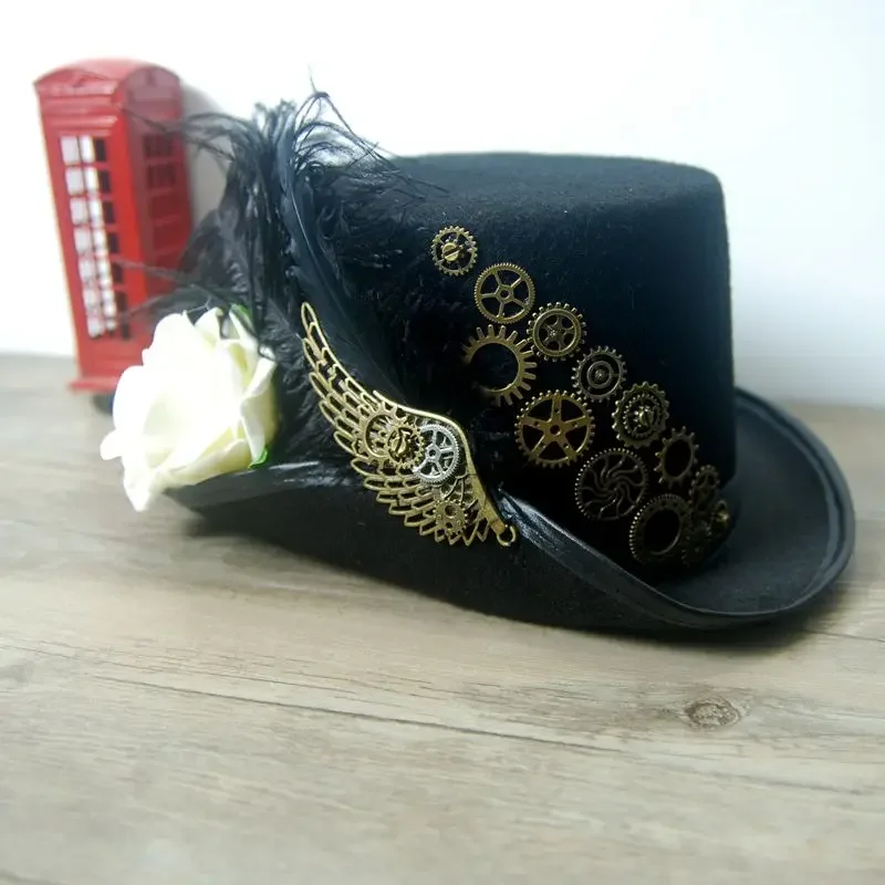 Steamer Top Hat, Gentleman's Top Hat, Goethe Noble Steampunk Top Hat