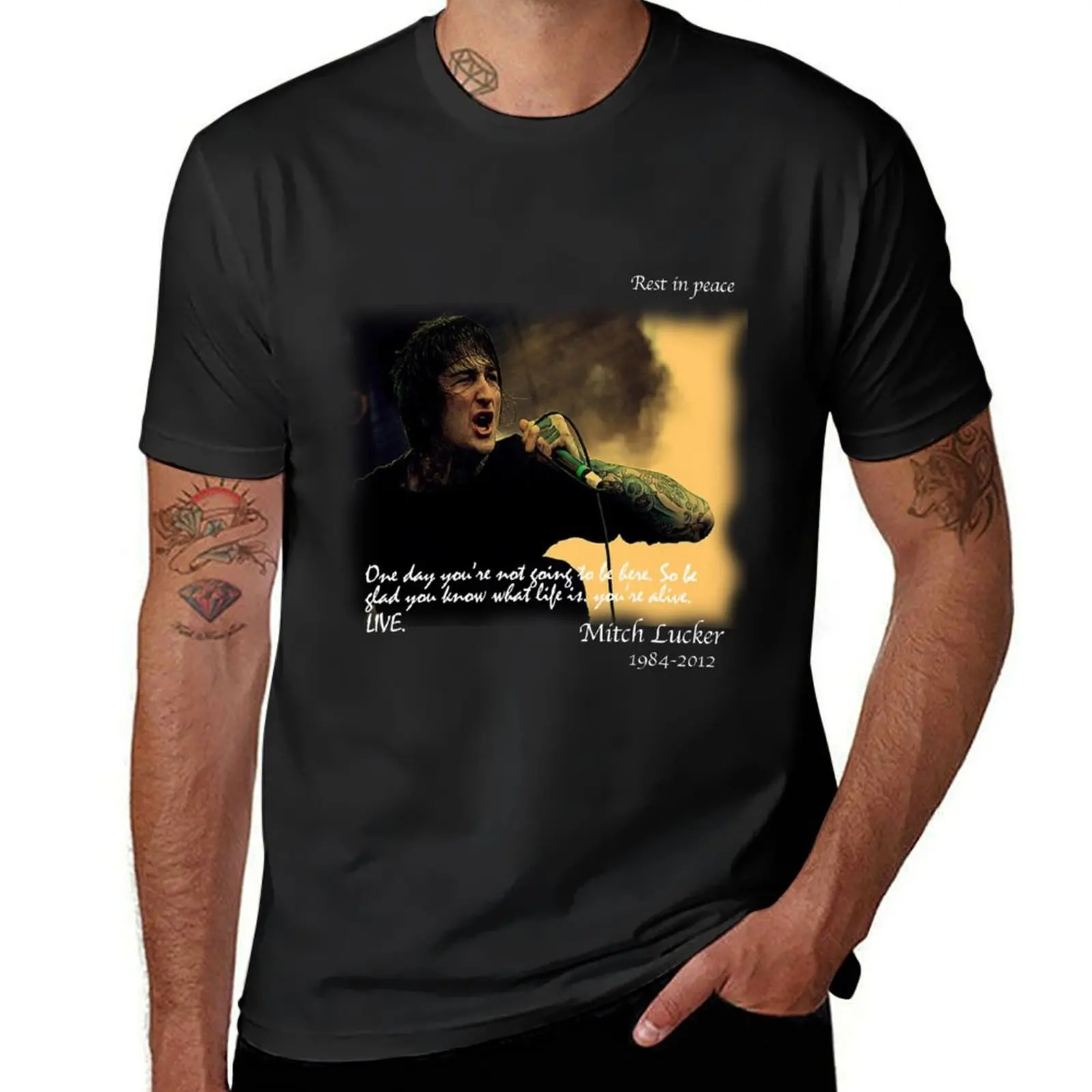 Rest In Peace Mitch Lucker T-Shirt oversized plain mens funny t shirts