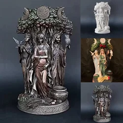 Triple Goddess Garden Statue Ornaments Resin Ancient Greek Religion Hecate Angel Sculpture Living Room Desktop Decoration Gifts