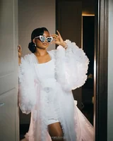 Extra Puffy Bridal Wedding Robe Customized Women Dress Nightgown Long Sleeves Ruffles Sleepwear Bathrobe Bride Pajamas - Image 6