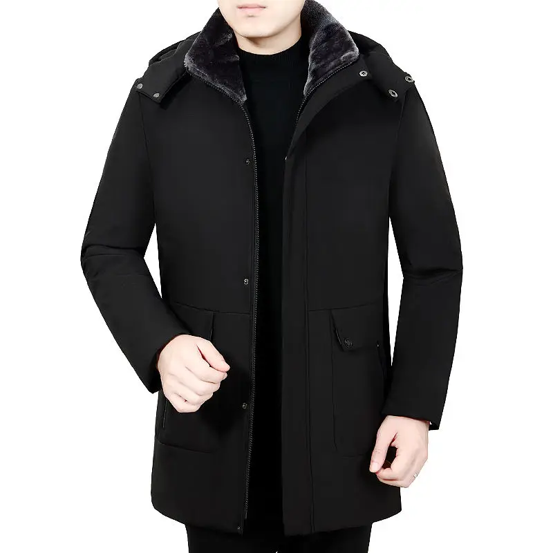 Jaqueta de inverno quente grossa masculina, Parkas casual, blusão, forro de cashmere, casacos destacáveis, ao ar livre, homens, qualidade, A56