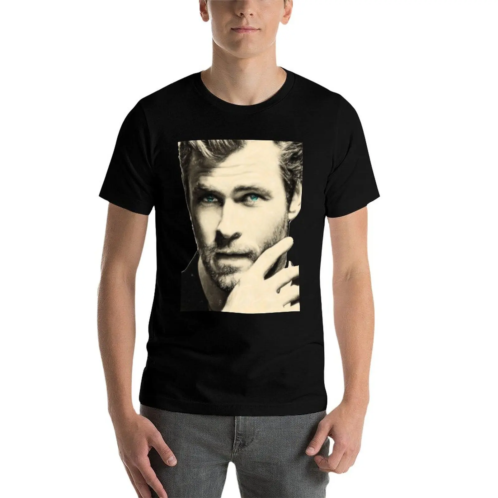 تي شيرت رجالي قمصان رجل جرافيك تي شيرت رجل t 100% سليم للقميص t صالح العلامة التجارية كريس تي شيرت قمصان Hemsworth الفاخرة للقطن #4