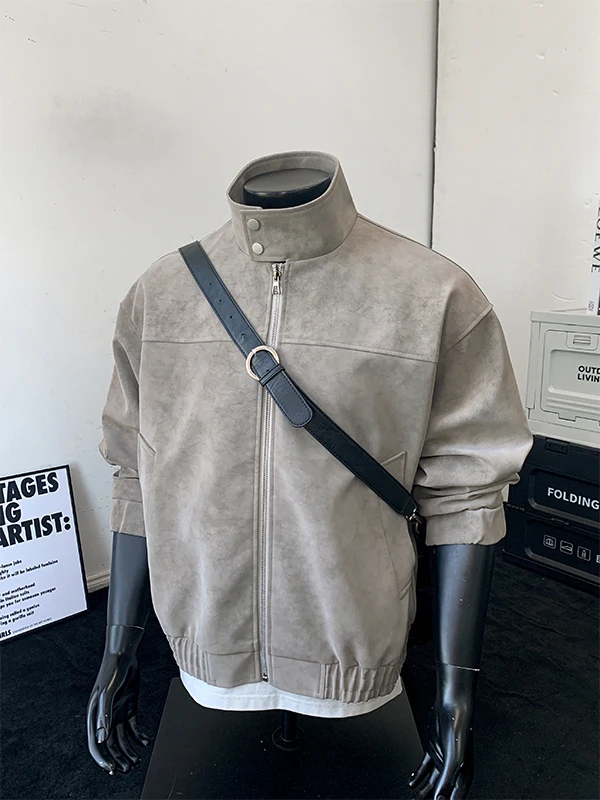 

Мужская куртка Cleanfit из искусственной кожи (PU) с эффектом окрашивания, свободного кроя, осенне-зимняя, молодежная, трендовая, от бренда Ort Sle Faion