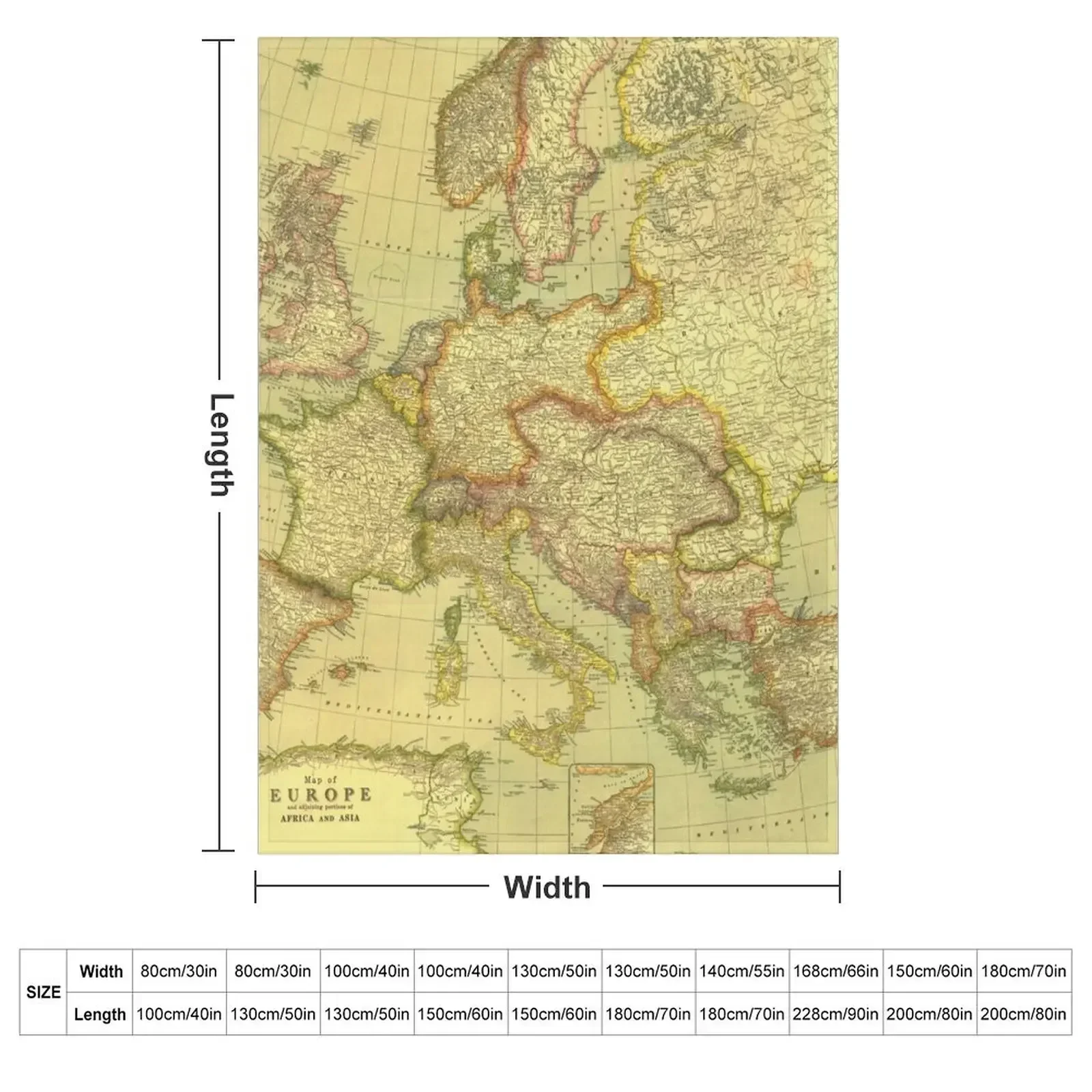 Vintage Map Of Europe 1915 Rare Map Of Europe Europe Vintage Map Vintage Throw Blanket Heavy Retros Camping Blankets