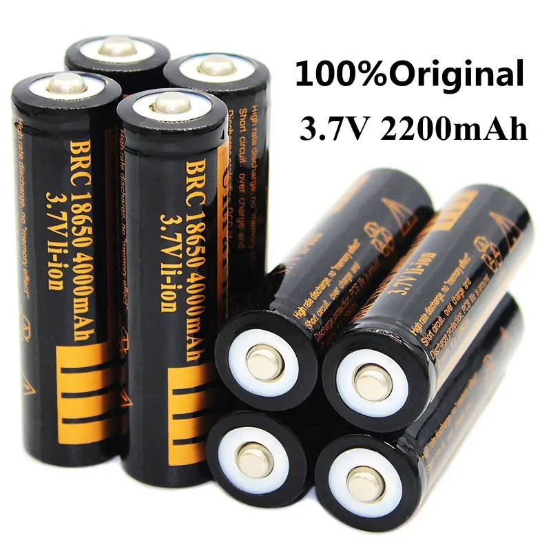 علامة تجارية جديدة 100%. 18650.3.7 فولت.2200 مللي أمبير. بطارية ليثيوم قابلة للشحن. استقرار الجهد. لعبة سيارة المصباح اليدوي للأطفال. ضوء LED