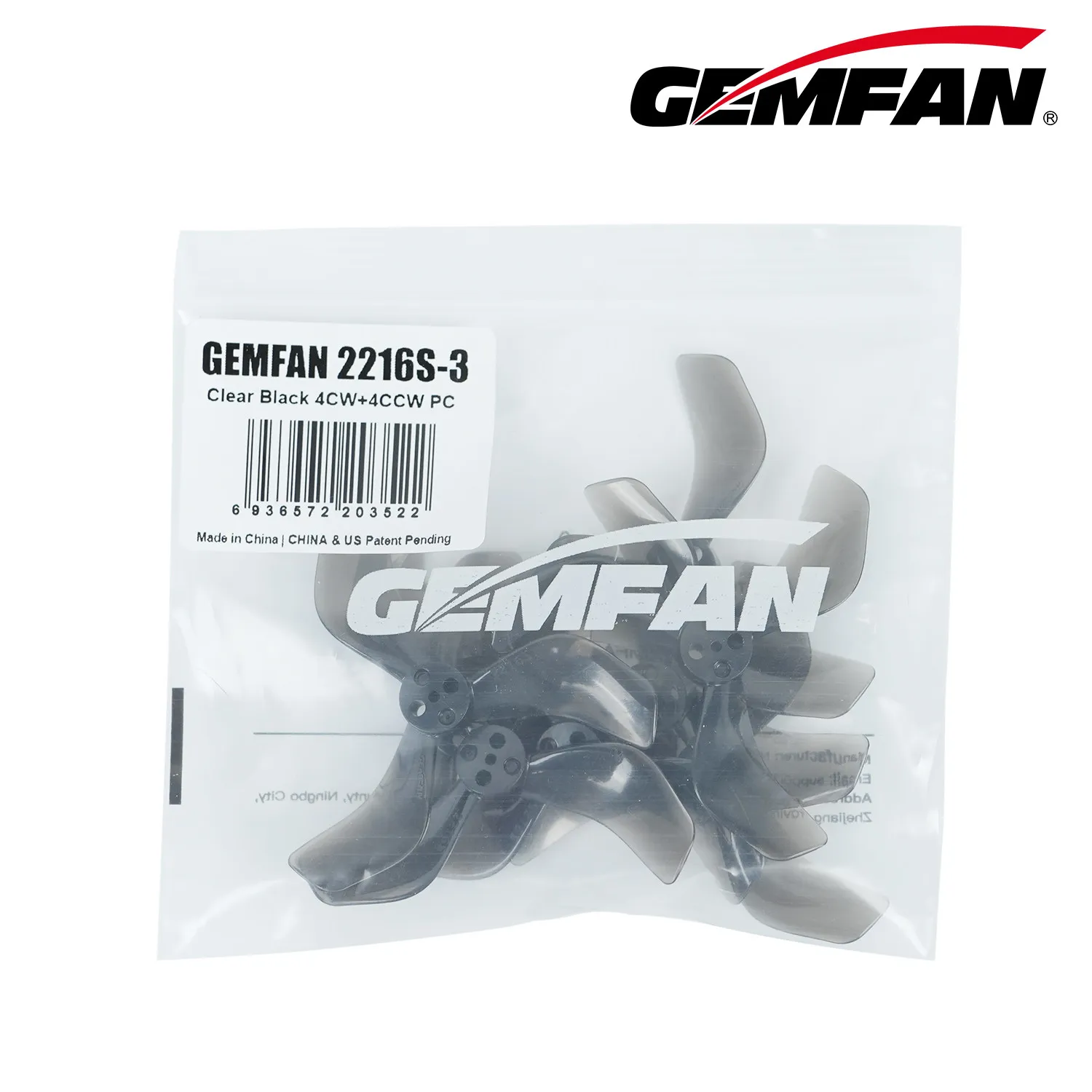 GEMFAN 2216S 3-Blade Propeller (4 Pairs), 2.2