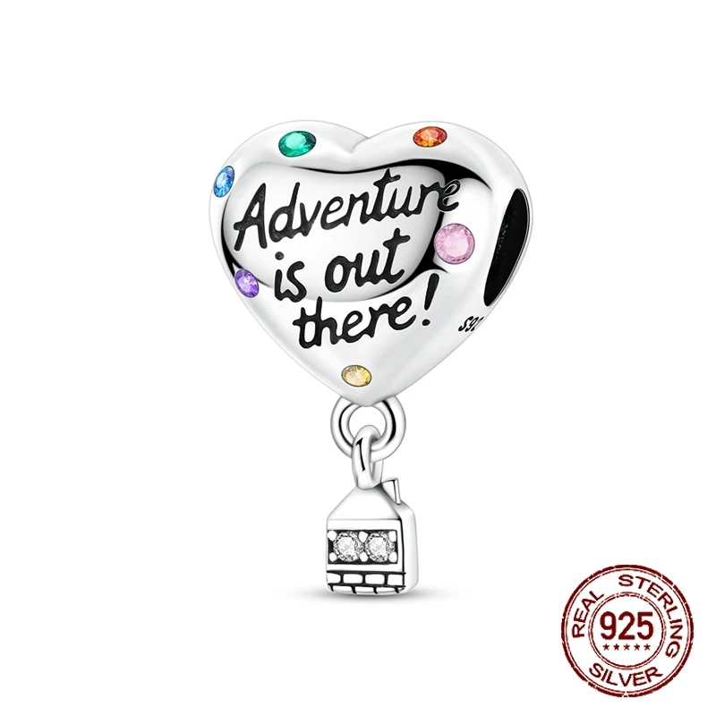 

Подвеска из стерлингового серебра 925 пробы «Великое приключение любви» в виде воздушного шара, подходит для оригинальных браслетов-шармов, женские украшения, подарок для самостоятельного изготовления