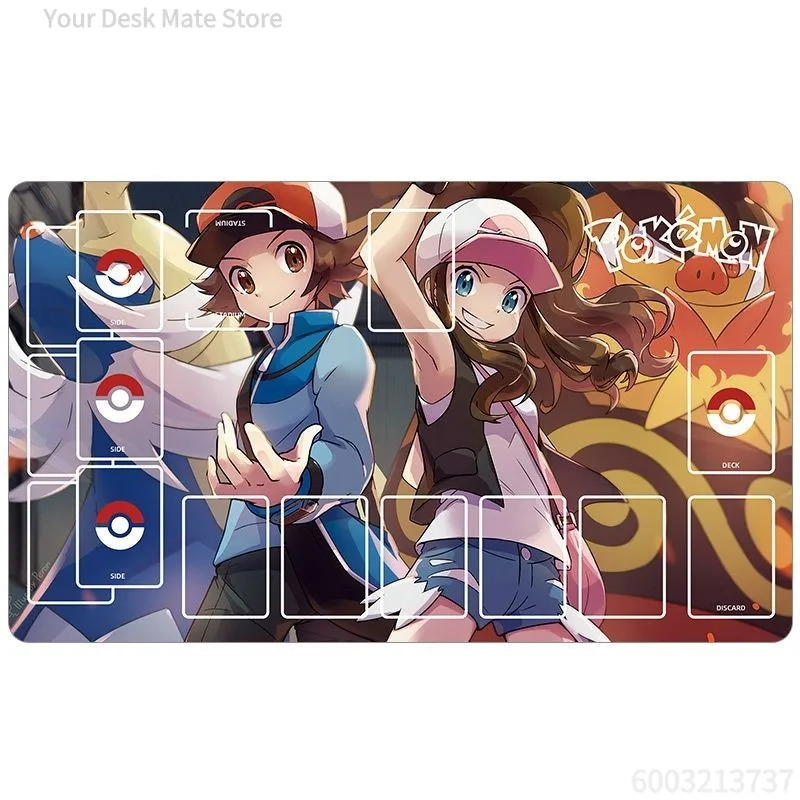 Tapete de Juego Pokémon Trainer May TCG, Tapete de Escritorio de Goma Antideslizante para Juegos de Cartas Coleccionables