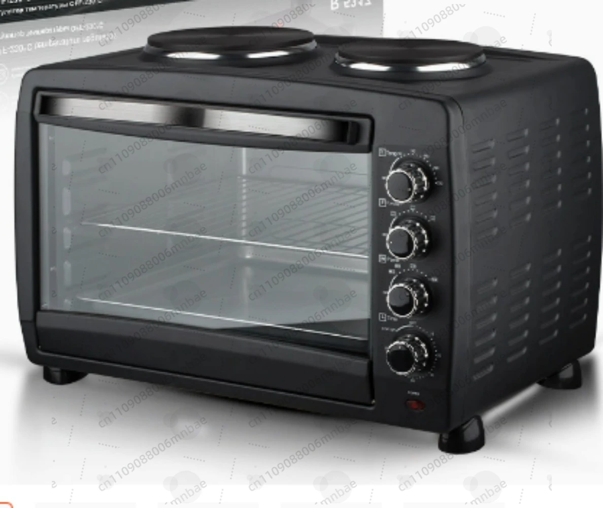 l # 55L Large Capacity Electric Oven for Baking Bread Pizza Visual Glass Door 2 in 1 Oven Home Kitchen