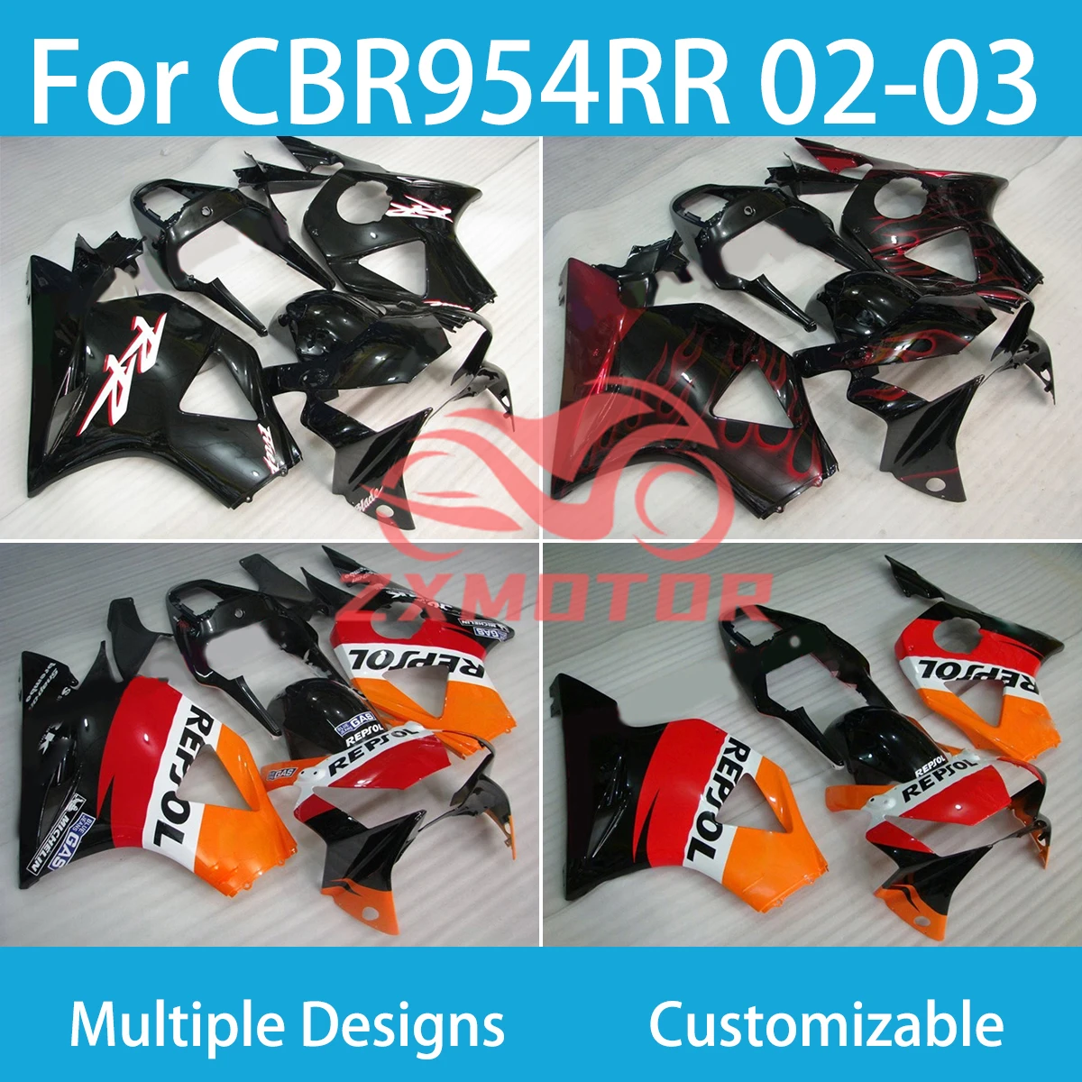 

CBR954RR 2002 2003 Body Parts Fairings for HONDA CBR 954RR 02 03 Injection Molded Fairing Kit Motorcycle Bodywork