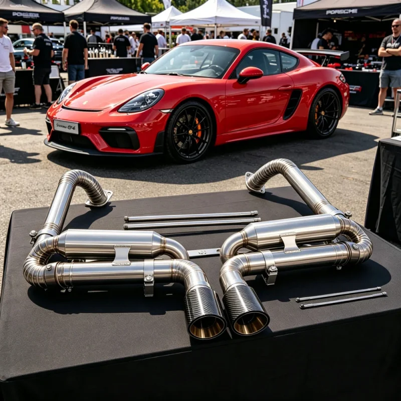 Valvetronic Exhaust Catback for Porsche 718 2.0T 2.5T 2017+ OEM Ultra-light Titanium Alloy Sports Exhaust Pipes Muffler