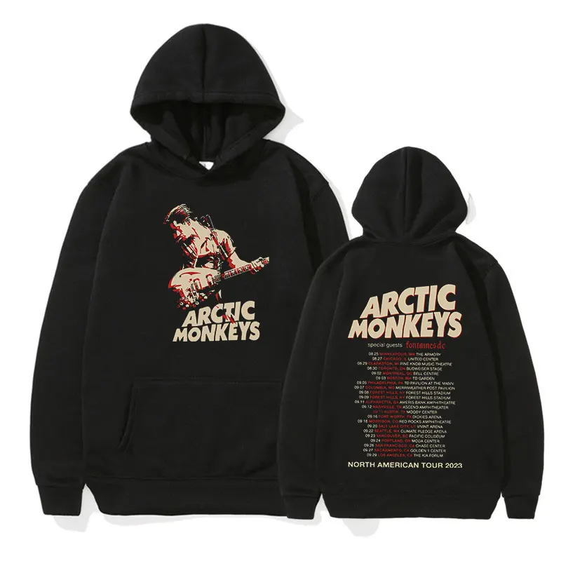 Arctic Monkeys Tour Pullover Hoodie Men's Hip Hop Retro Long Sleeve Sweatshirts Unisex Casual Loose Oversized Hoodies Streetwear