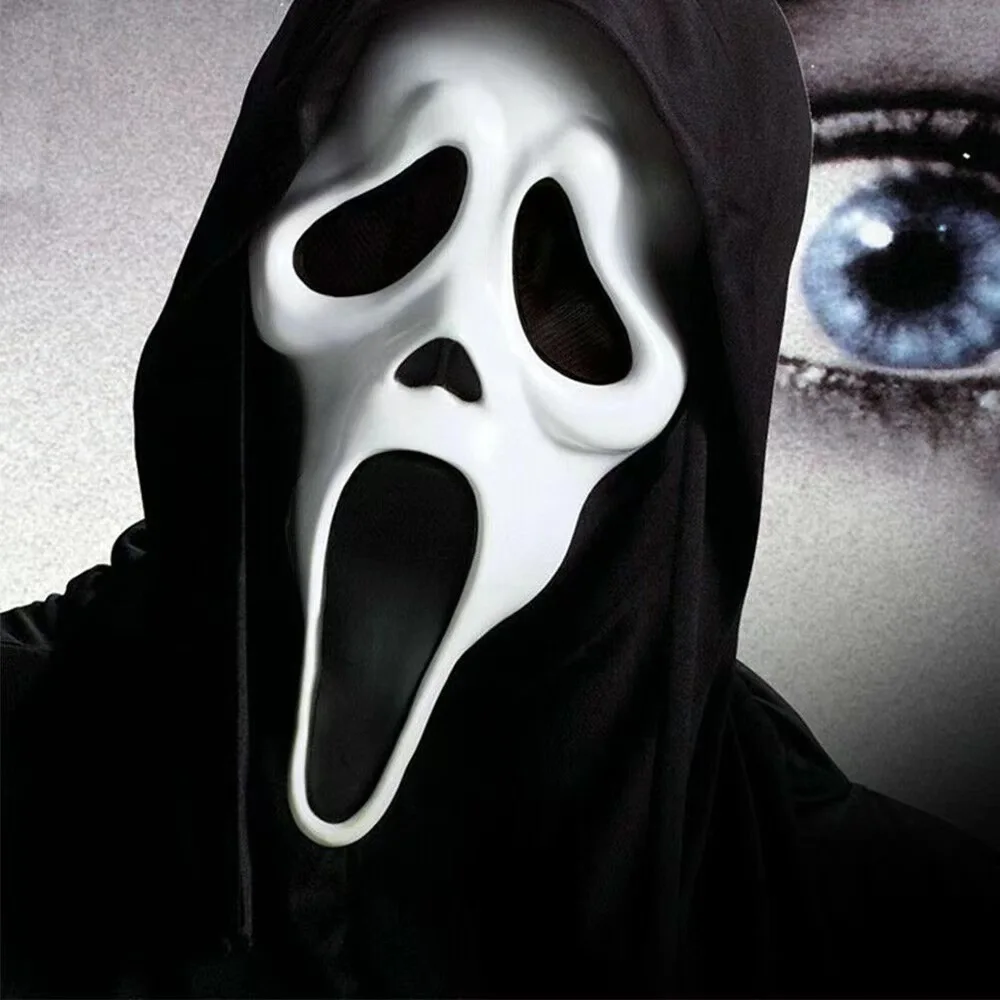 

Halloween Party Horrifying Black V-shaped Mask Daily Cold Light Halloween Horror Mask Ghost Festival Ghost Dance Luminous Mask