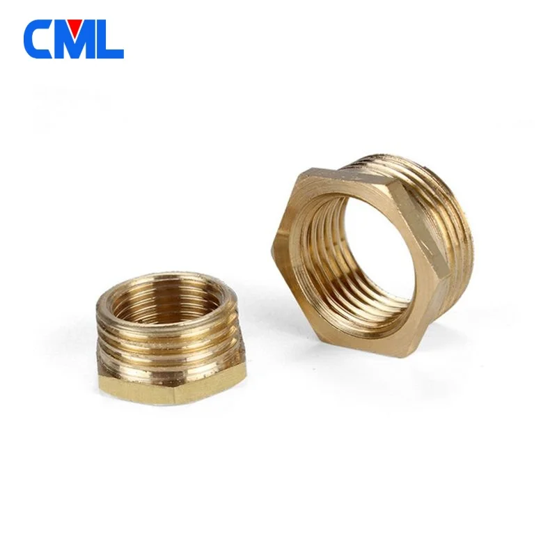 Brass Hex Bushing Reducer Pipe Fitting 1/8 1/4 3/8 1/2 3/4 Threaded Reducing Copper Coupling Water Gas Adapter Coupler Connector