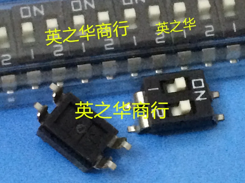 

20pcs original new Black chip 2-position dial switch 2.54mm pitch IC chip 2P dial switch flat switch