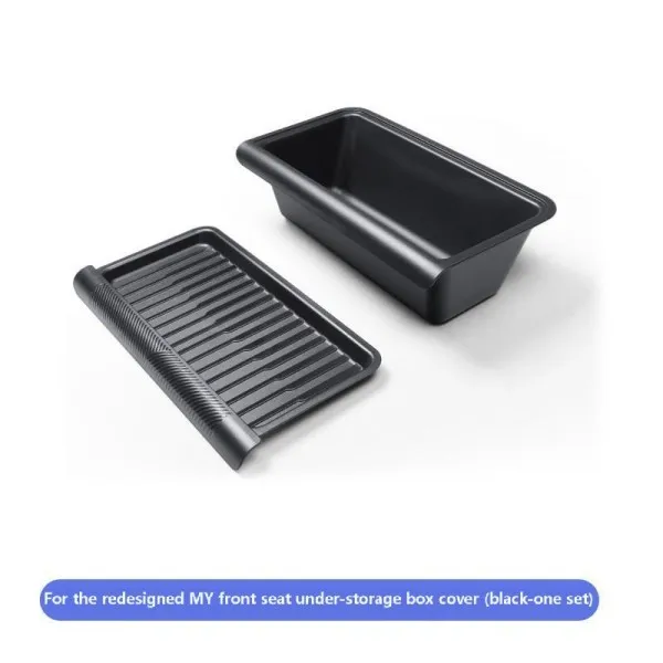For Tesla Model Y Juniper 2025+ Under Seat Storage Box Drawer Holder TPE Hidden Storage Tray Push Pull Car Organizer Accessories