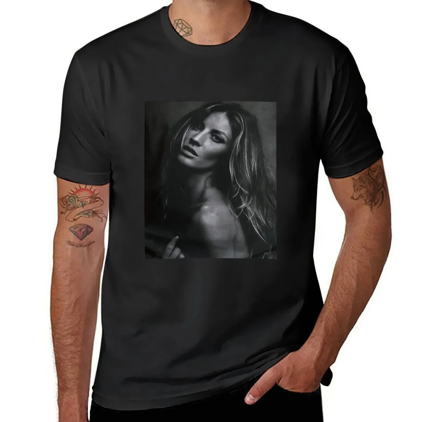 

Gisele Bundchen Brazilian Model Printed T-Shirt summer clothes korean fashion customizeds Men's t-shirt
