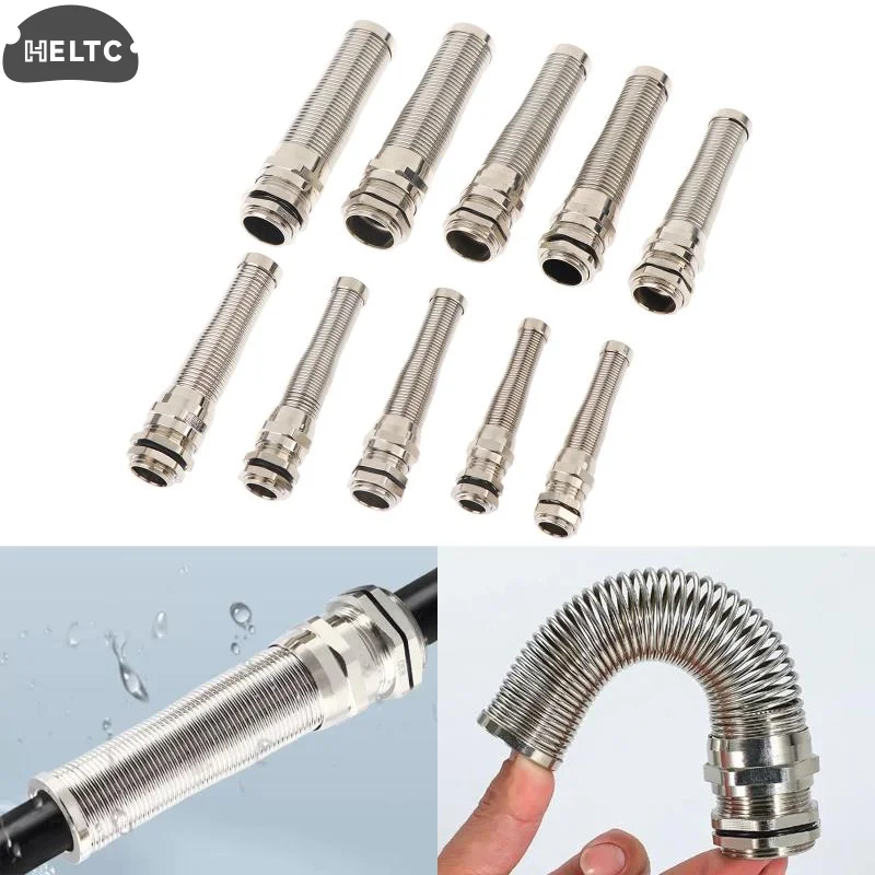 Nickel Plated Brass Electrical Cable Gland Waterproof Anti Bending Design for 3mm16mm Cable Entry Fixed Fitting