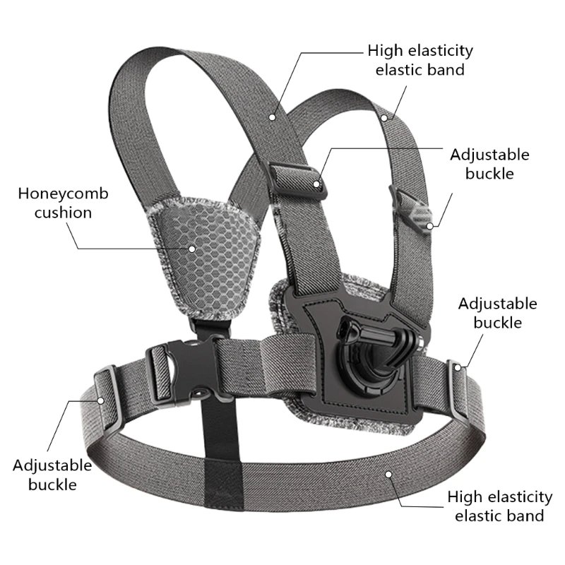 E56B Action Camera Chest Harness Mount for Capturing Adventure Comfortable and Adjustable Chest Mount Harness for Filming