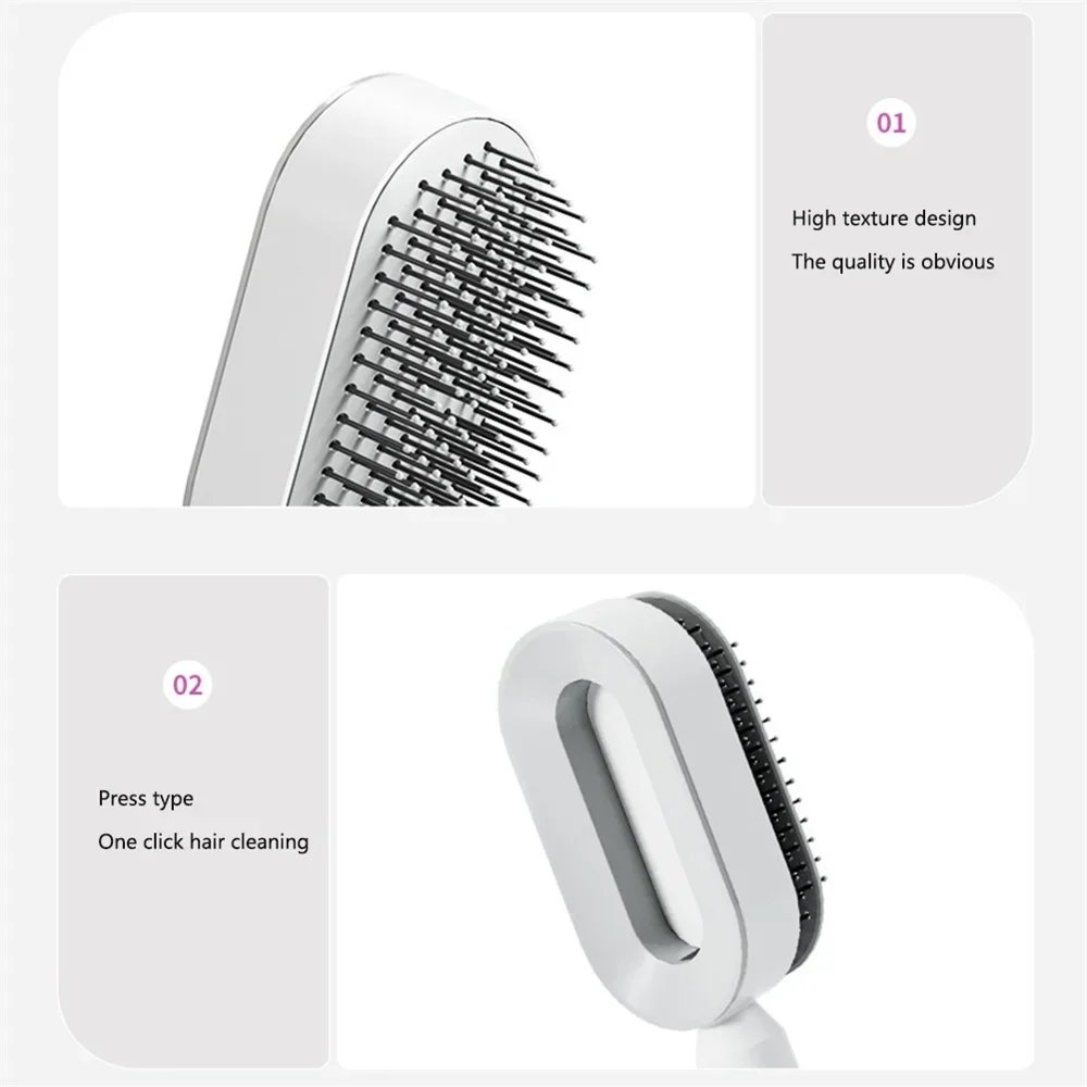 Massage Comb Hair Brush Air Cushion One-Key Self Cleaning Hair Comb Professional Detangling Scalp Air Bag Combs For Hair