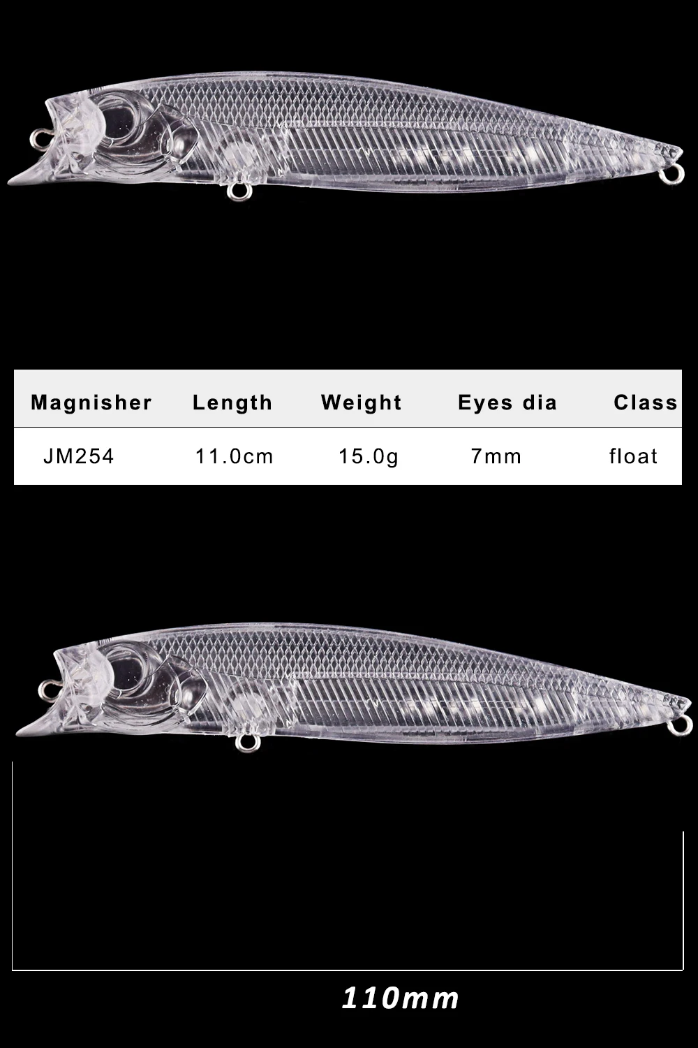 Magnisher Unpainted Hard Baits Popper Blanks 11cm/15g Topwater Bait New Fishing Lures for Bass Pike DIY Fishing