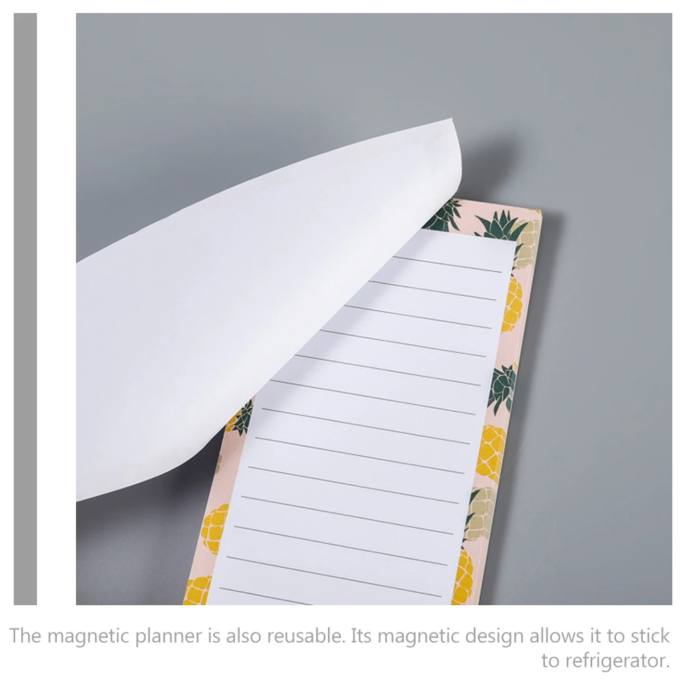 4pcs Magnetic Message Board Fridge Note Pads Avocado Pineapple ange Watermelon Grocery List Pad Home Office