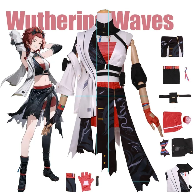 [SUGOICOS]Game Wuthering Waves Chixia Cosplay Costume Adult Women Headwear Skirt Full Set Accessories Uniform Halloween Outfits