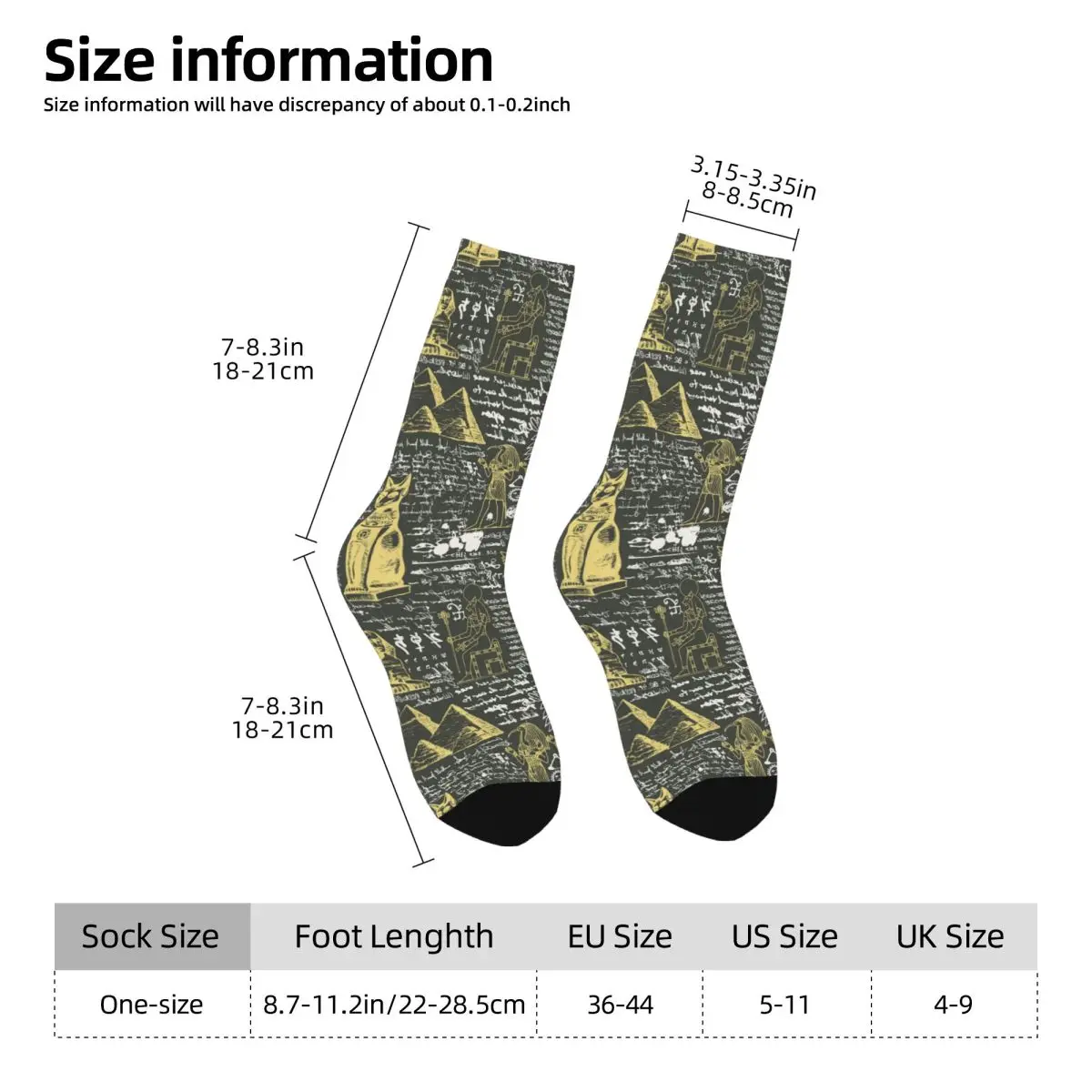 Egypt Ruins Egyptian hieroglyph Sock Printed Man Polyester