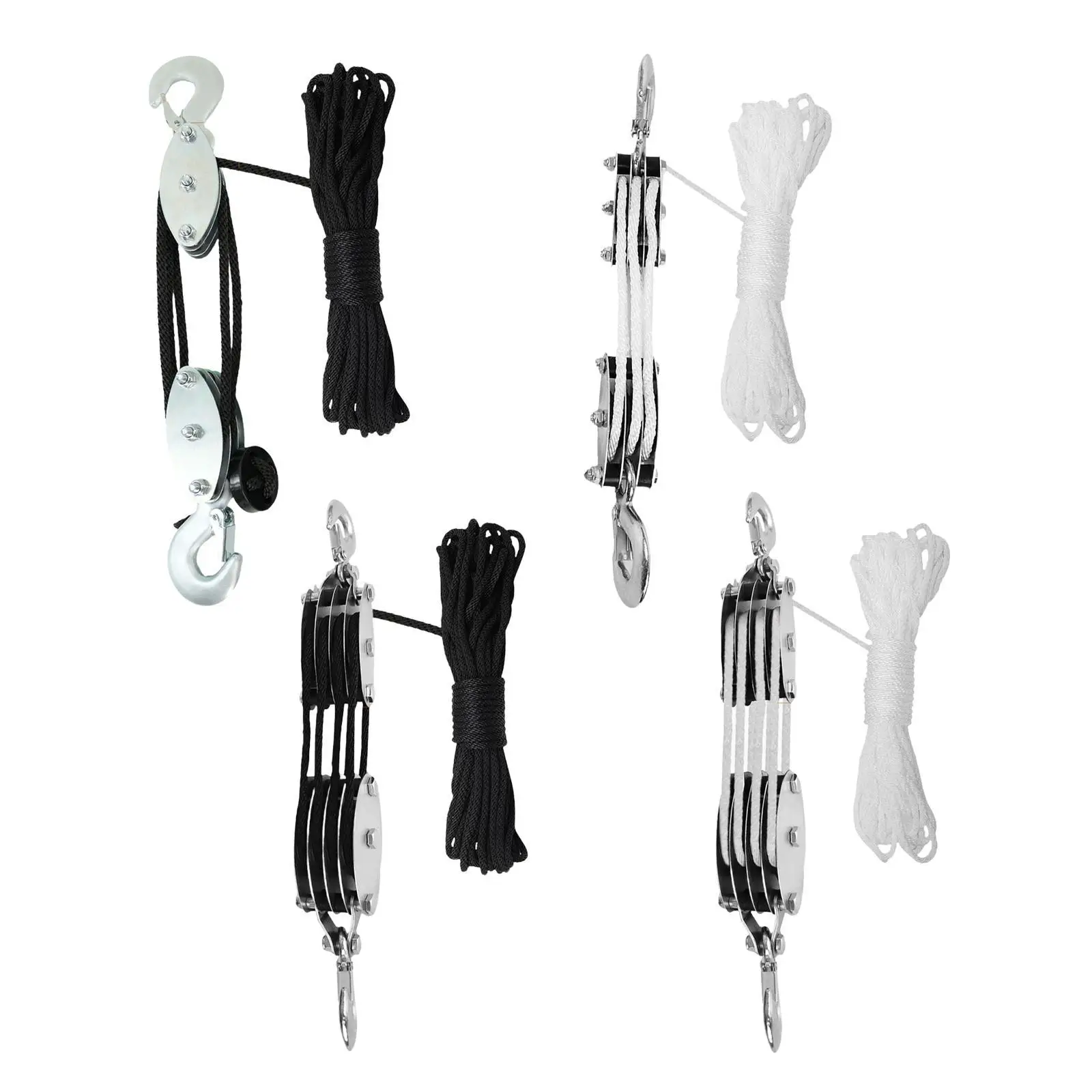 

Sturdy Pulley Block Rope Hoist Rotatable Hook Compact Portable System for Construction Lifting Heavy Loads