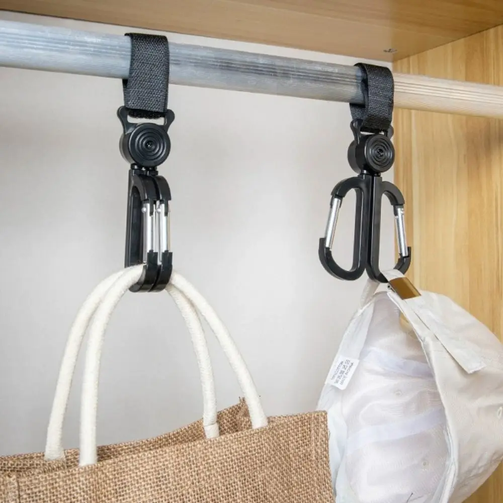 2PCS Simple Portable Pram Hook Double Multifunctional Storage Hanger No Punching Required Buckle Hooks