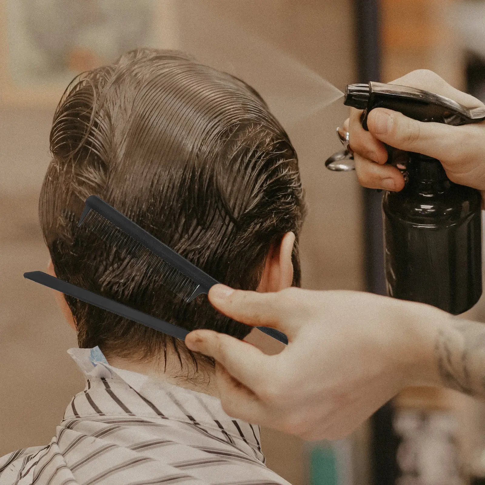 

2Pcs Hair Straightener Comb V-Shaped Styling Tool Hairdressing Hair Shaper Black for Quick Straightening Control