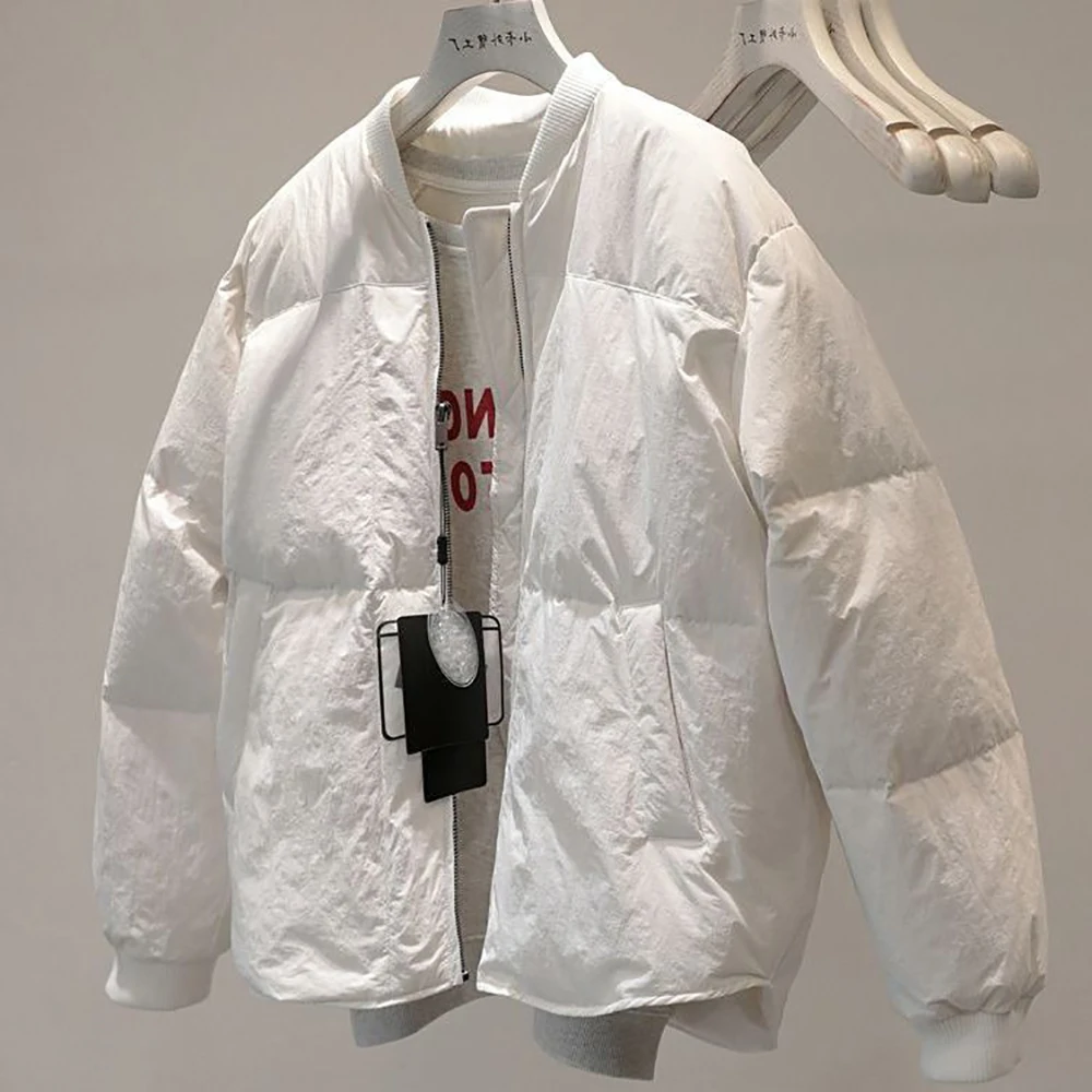 

Autumn Winter Fashion Warm Cotton Clothes Women's Solid Color Loose Baseball Jacket Korean Thickened Cotton-padded Coats