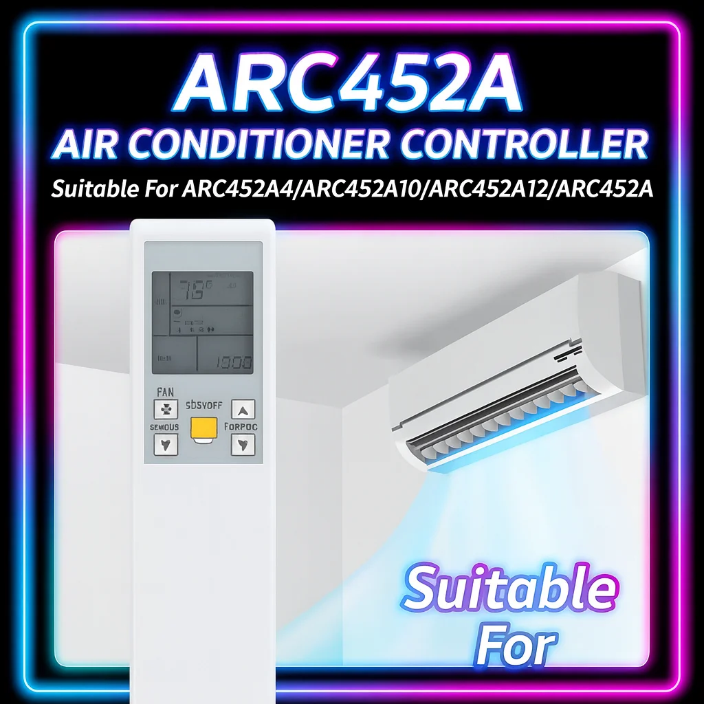 For Daikin, ARC452A AC Remote Replacement, Fit ARC452A4/10/12/Models, No Programming, Durable ABS.