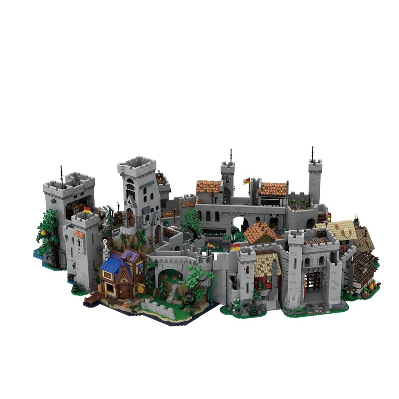 Mittelalterliche Schloss-MOC-Bausteine, komplettes Set mit großen Schlössern, Technologie, modularen Blöcken, Geschenke, Weihnachtsspielzeug, DIY-Sets, Montage