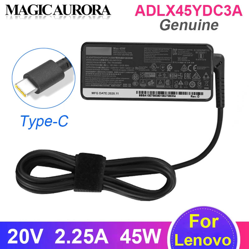 

Original 20V 2.25A 45W Charger ADLX45YDC3A AC Adapter For Lenovo Thinkpad T480S X280 T480 T580 X390 E580 R480 X380 L380 YOGA