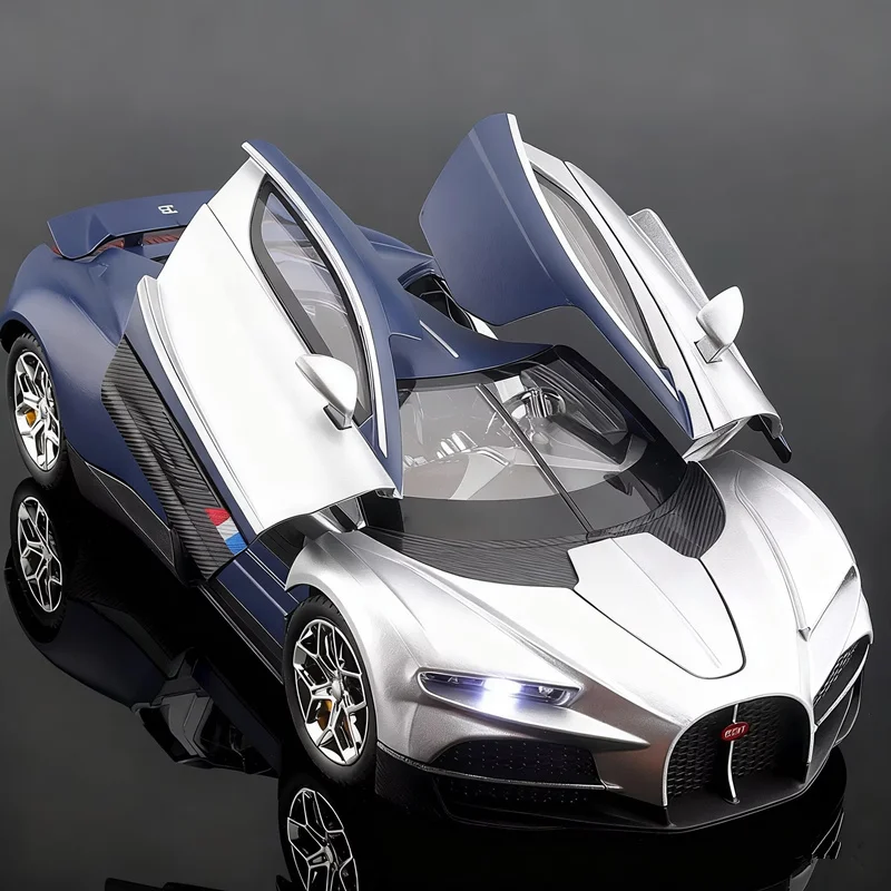 1:24 Tourbillon Chiron Legierung Sportwagen Modell Druckguss Metall Super Racing Fahrzeuge Auto Modell Sound und Licht Simulation Kinder Geschenk