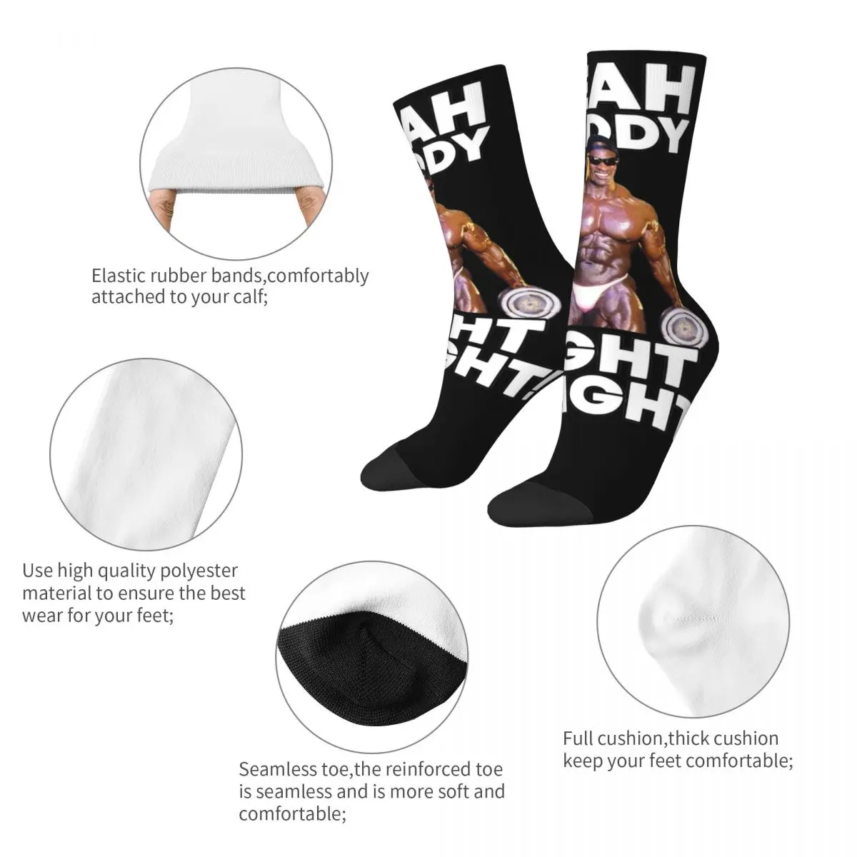 جوارب خفيفة الوزن من Ronnie Coleman ، جوارب عصرية للرجال ، هدايا نسائية ، الربيع ، الصيف ، الخريف ، الشتاء ، جودة عالية