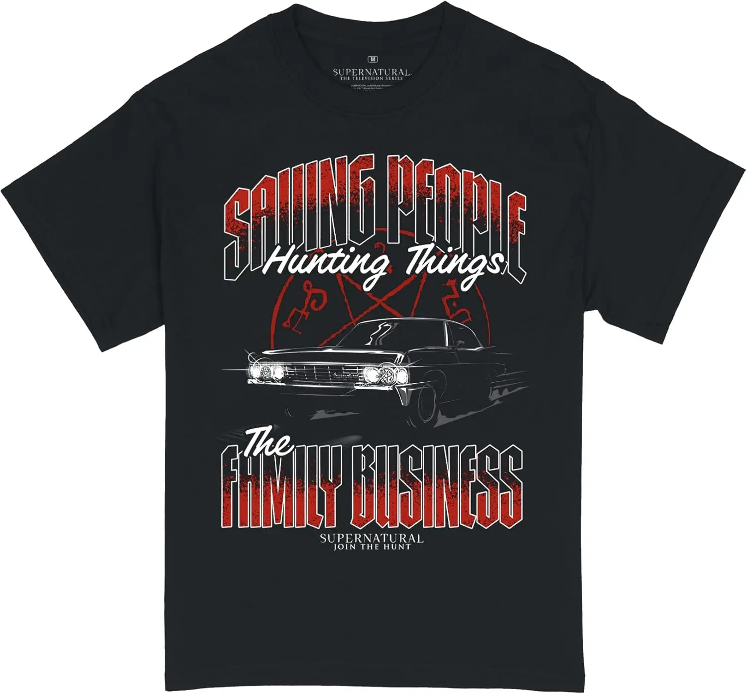 Supernatural Saving People, Hunting Things Family Business T-Shirt 100% Cotton Trendy Y2K Short-Sleeve Tee-Soft, Quick-Drying,