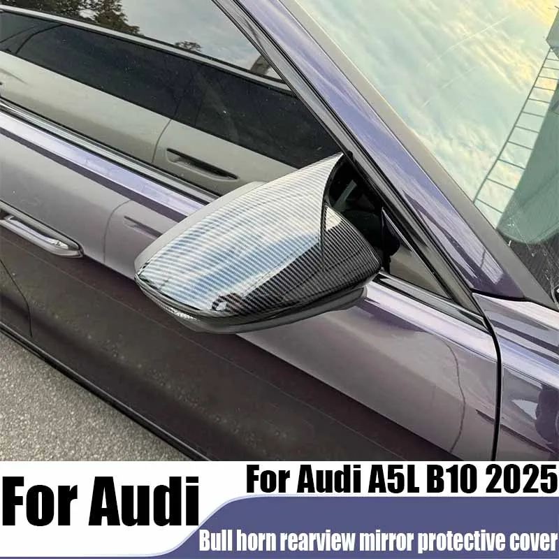 For Audi A5L B10 2025 bull horn rearview mirror protective cover left-hand drive car exterior decoration modification supplies