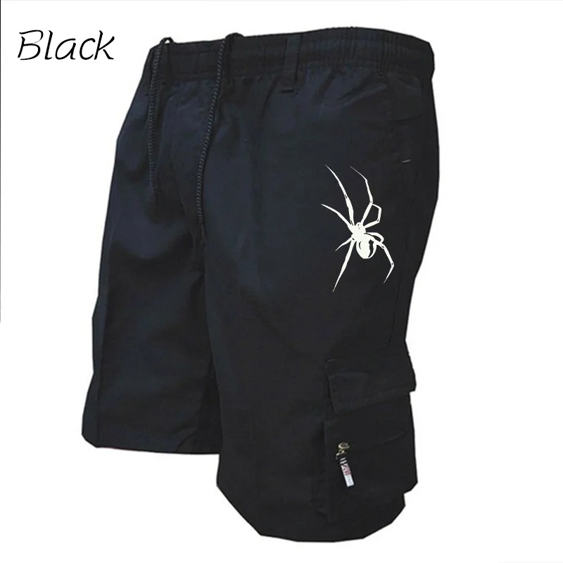 Summer Cargo Shorts Spider Print Casual Shorts Men\'s Camouflage Shorts Fashionable Casual Street Wear